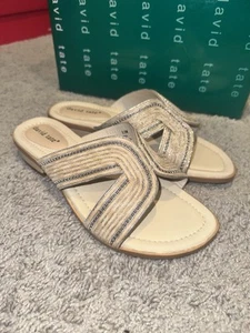 David Tate Thrill Damen Sandale Knochen hellbraun Slipper Pantolette brandneu! Größe 8,5 W - Bild 1 von 4