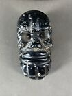 Ancient China Black Old Jade Carved Hongshan Culture *Skull head* Pendant A12