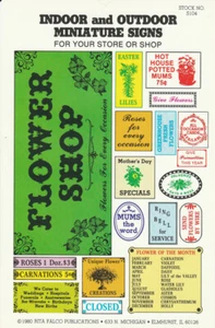 Dollhouse Miniature Flower Shop Sign Set Lots of Variety Over 15 Signs S104 - Picture 1 of 1