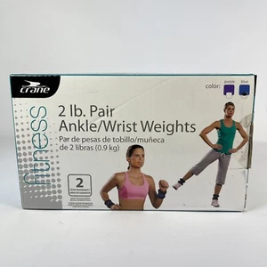 Crane 2lb. Pair Ankle/Wrist Weights, Blue Enhances Fitness Training - Picture 1 of 4