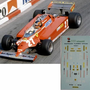decal 1/43 F1 GP Ferrari 126 K Turbo 1981 Gilles Villeneuve Pironi - Bild 1 von 2