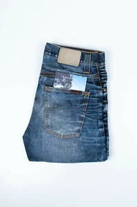 Pantalones de mezclilla para hombre .30223 Nudie Jeans Grim Tim usados recubiertos de negro azules talla 30/32 - Imagen 1 de 7