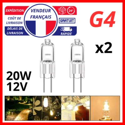 2x Ampoule G4 Halogène 20W 12V Blanc Chaud Éclairage Intérieur Lustre Moderne - Imagen 1 de 4