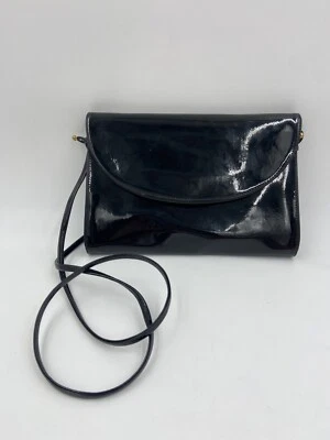 Koret Korettalak Black Patent Leather Flap Cross-body Shoulder Bag or Clutch - Image 1 of 4