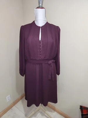 Vestido blusa Yvonne Dazay vintage*cor ameixa*100% poliéster*excelente estado.* tamanho 14 - Imagem 1 de 4