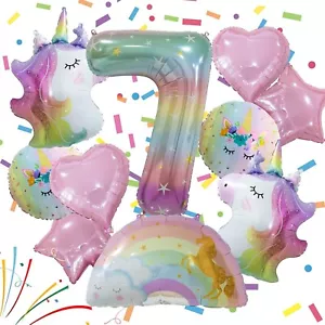 Unicorn Balloons Set, 14pcs, for Girls' Birthday Party Decorations (Number 7) - Picture 1 of 3