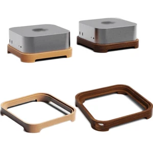 Wood Base for Mac Mini M4 2024 Anti Slip Bracket cooling base DIY Accessories - Picture 1 of 14