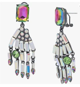 Betsey Johnson Statement Dangle Earrings Halloween Skeleton Hand Glow Dark $65 - Picture 1 of 6
