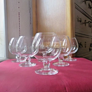 6 verres a cognac en cristal Daum modèle boléro H 11,5 cm signé - Foto 1 di 10