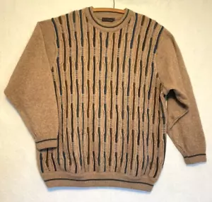 Ecology Merino Possum Wollmischung braun gestreift strukturierter Pullover Herren XL - Bild 1 von 8