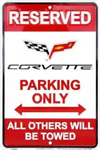 Corvette Parkplatz nur geprägtes Metallschild 8x12 - Bild 1 von 1