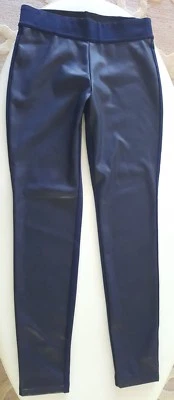 Joe Fresh Legging Azul Marino, Imitación Cuero Paneles Frontales Talla S Foto 1 de 4
