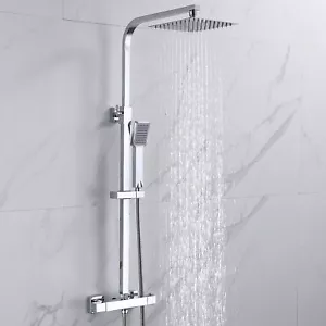 Aica Columna de Ducha termostática 38℃, Barra de acero inoxidable Ducha Lluvia - Imagen 1 de 7