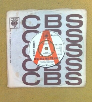 JOHNNY MATHIS " LONG AGO & FAR AWAY " RARE SUPER ORIG UK DEMO 7" - Image 1 of 4