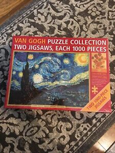 NEW Collection of 2 Van Gogh Sunflowers & Starry Night 1000 Piece Jigsaw Puzzles