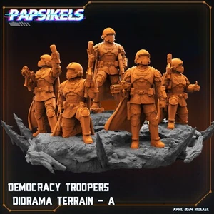 Democracy Troopers Dio | Hell Jumpers | Varied Options | Papsikels | 32mm scale - Picture 1 of 10