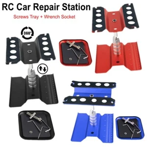 Repair Station Work Stand w/Screw Tray Tool 360° Rotate Lift For 1/8 1/10 RC Car - Picture 1 of 15