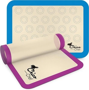 3 Chico Chef Silicone Baking Mats 2 Half (16.5x11.7") + 1 Quarter (8x11") Sheets - Picture 1 of 4