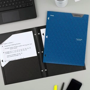 13 - Mead Five Star 2 Pocket Poly Plastic Folders Blue - Picture 1 of 4