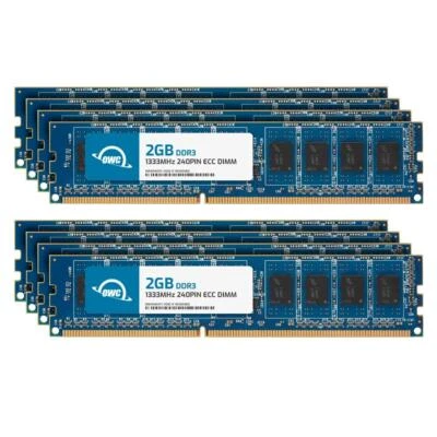 OWC 16GB (8x2GB) DDR3 1333MHz 1Rx8 ECC Unbuffered UDIMM 240pin Memory RAM - Image 1 of 4