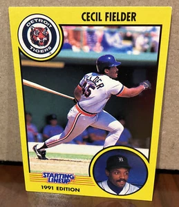 CECIL FIELDER 1991 KENNER STARTING LINEUP CARD - DETROIT TIGERS - Picture 1 of 2