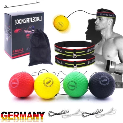MARKENLOS Reflexball Boxen Training Kampfbälle Punching Speedball Kampf Fitness+4Bälle NEU
