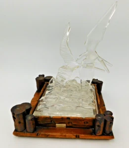 Vtg R.Miller 1973 SIGNED & Numbered Lucite Art Statue Surf Birds Seagulls Beach - Picture 1 of 13