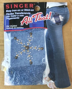 Singer Iron-On Accents - All That - Star Studded Iron-On To Jeans, Jackets, NEW. - Picture 1 of 2