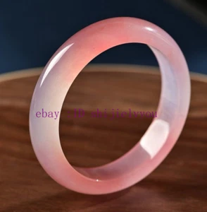 Pink Jade Bangle Bracelet Jewelry Fashion Charm Chinese Natural Amulet Gifts - Picture 1 of 3