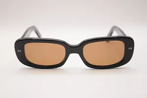 LEXXOLA EVA RECTANGULAR SUNGLASSES BLACK 53-21-140 NEW - Picture 1 of 6