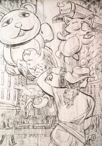 32 inch x 24 inch Charcoal Parade Drawing (poster size) by A. Avila - Picture 1 of 18