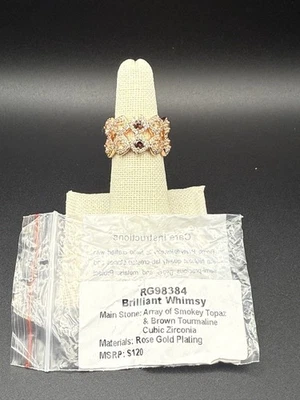 BP Ring Size 6 RG98384 “Brilliant Whimsy” Smokey Topaz & Brown Tourmaline CZ RG - Image 1 of 3