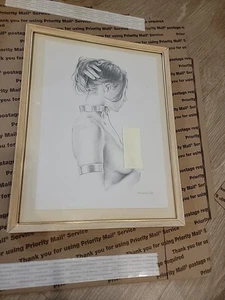 1982 PROFILE BY BORIS VALLEJO FRAMED 15"×11" VINTAGE EROTIC FANTASY ART  - Picture 1 of 4