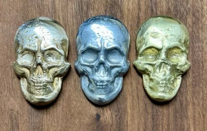 1 oz Aluminum Skull ~ Hand Poured And Polished - Only The Aluminum One - Picture 1 of 2
