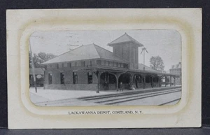 Postkarte Lackawanna Depot Cortland NY verschickt 1910 - Bild 1 von 2
