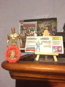 Marvel 1984 Iceman figure+4 custom holograms 4 inch vintage - Picture 1 of 19