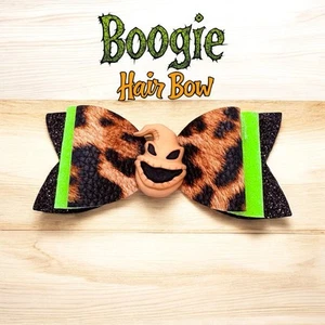 Oogie Boogie Faux Leather Hair Bow Alligator Clip - Picture 1 of 4