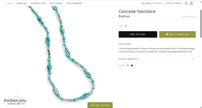 Park Lane Cascade • Cuentas de vidrio facetado • Pops de turquesa y brillante Ret $118 Foto 1 de 4