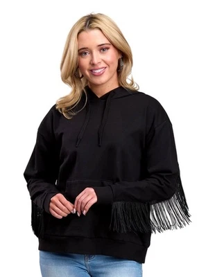 Sudadera Roper Western para mujer con flecos negra 03-098-0514-1204 BL Foto 1 de 2