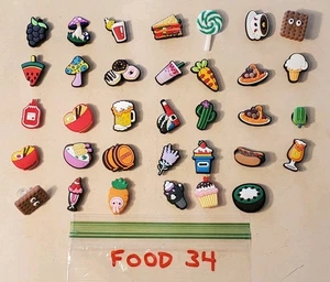 SET(34) KROKO Charms "ESSEN" Schuh Jibbitz für Sandalen Cloggs. Passend für Erwachsene & Jugendliche - Bild 1 von 4