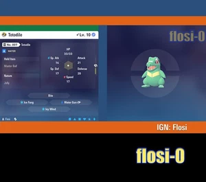 6IV Shiny Totodile Pokemon Legends ZA (Legends Z-A) - Picture 1 of 1