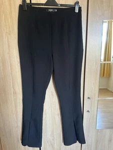 Missguided Plus Women's Black High Waist Flared Full Lengh Trousers Size 16 - Picture 1 of 7