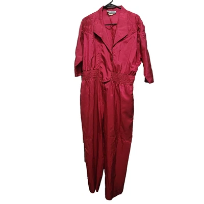 Mono mameluco vintage años 70 Joan Walters rosa oscuro ligero para mujer talla 12 Foto 1 de 4