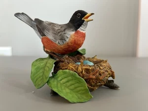 Statuina uccellino in fine porcellana Lenox - AMERICAN ROBIN - Foto 1 di 6