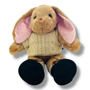 Build A Bear Tan Bunny Rabbit Peluche Rosa Lazo Orejas 18” BAB. Jersey y botas. - Imagen 1 de 12