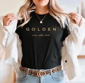 BTS Jungkook Golden Tshirt Shirt Kpop Merch Korean Fashion Bangtan - Picture 1 of 6