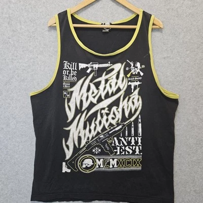 Camiseta Regata Masculina Vintage Y2K Metal Mulisha Gráfica Tamanho G/XL Anti-Est Hard-core - Imagem 1 de 4