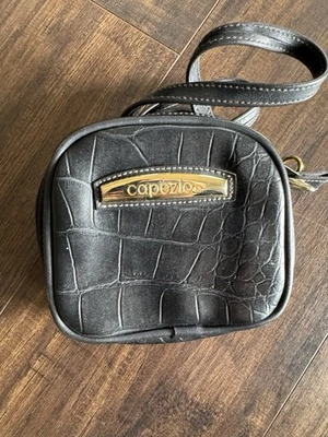 Capezio Black and Gold Leather Shoulder Bag Purse Vintage Minimalist 90s - Image 1 of 4