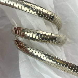 Vintage Sterling Silver JMI 925 16" Wide Omega Chain Necklace Choker - Picture 1 of 5