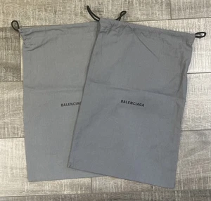 Authentic Balenciaga Shoe Dust Bag Set Gray Canvas Storage Travel 15x10 - Picture 1 of 2